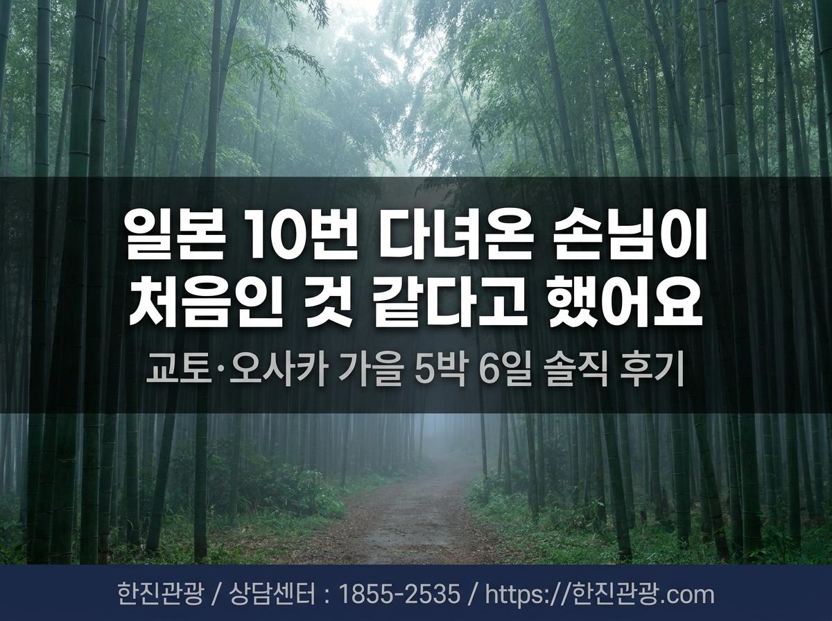 일본 10번 다녀오신 분이 "여행사 통해서 처음으로 진짜 봤다"고 하셨어요 - 교토·오사카 가을 5박 6일 솔직 후기