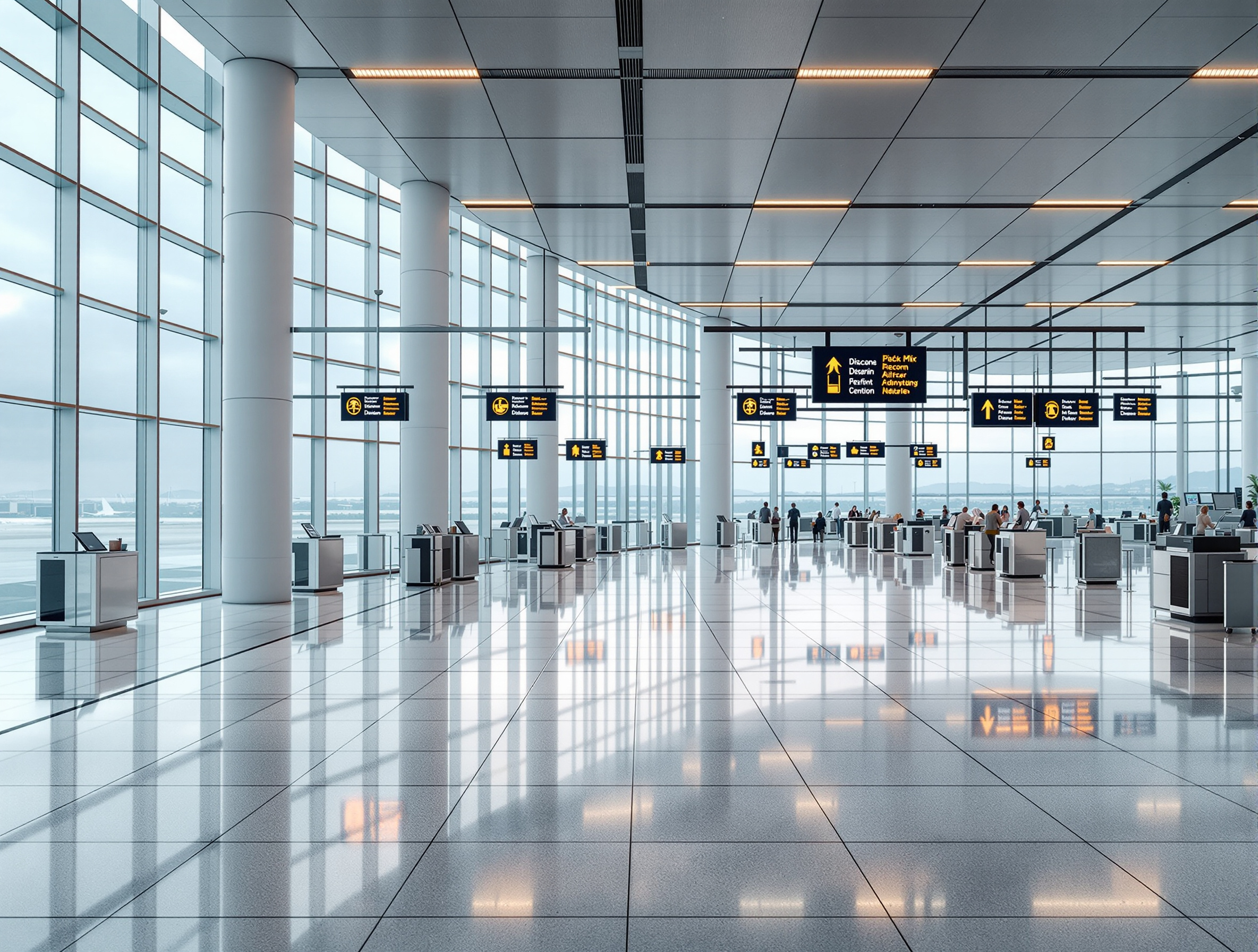 공항 출발 대기 장면